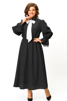 Платье ANDINA CITY 8039 чёрный в горох