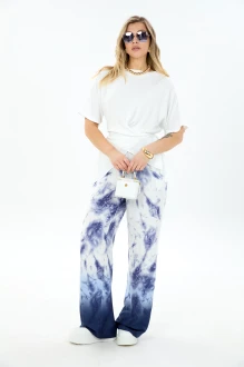 Брючный костюм LM К118048 белый, синий принт