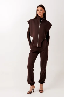Брючный костюм V&N 1130 тройка коричневый