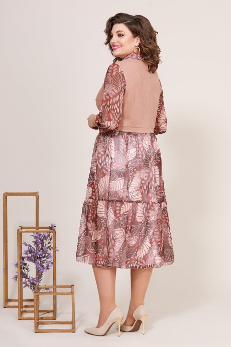 Платье Mira Fashion 5211-2 персиковый, красный размер 50-56 #2