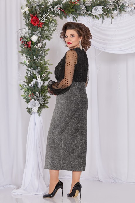 Вечернее платье Mira Fashion 5506 серебро размер 50-56 #3