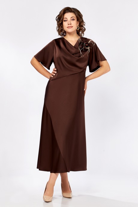 Вечернее платье Mira Fashion 5613 -2 шоколад размер 50-56 #1