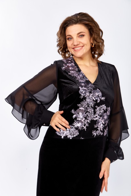 Вечернее платье Mira Fashion 5627 черный размер 56-62 #2