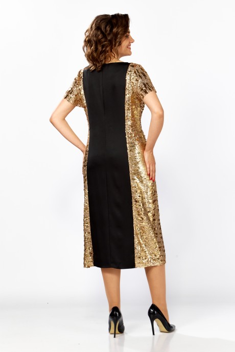 Вечернее платье Mira Fashion 5632 черный, золото размер 50-56 #3