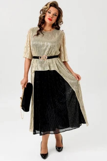 Вечернее платье Mira Fashion 5734 черное, золото