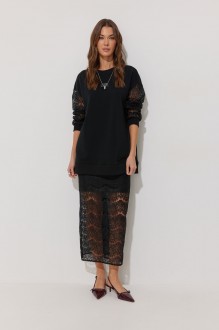 Юбочный костюм Люше 4264 черный