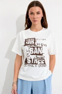 Футболка Люше 4319 коричневый принт