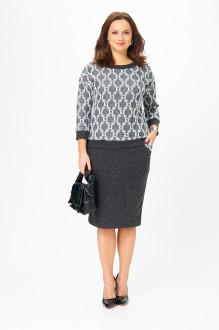 Юбочный костюм Galean Style 786 графит, орнамент