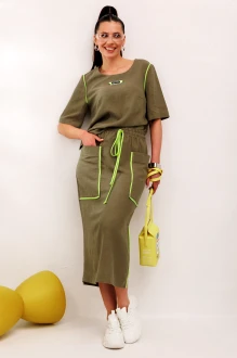 Юбочный костюм Galean Style 1008 двойка хаки