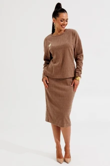 Юбочный костюм Galean Style 990 двойка светло-коричневый