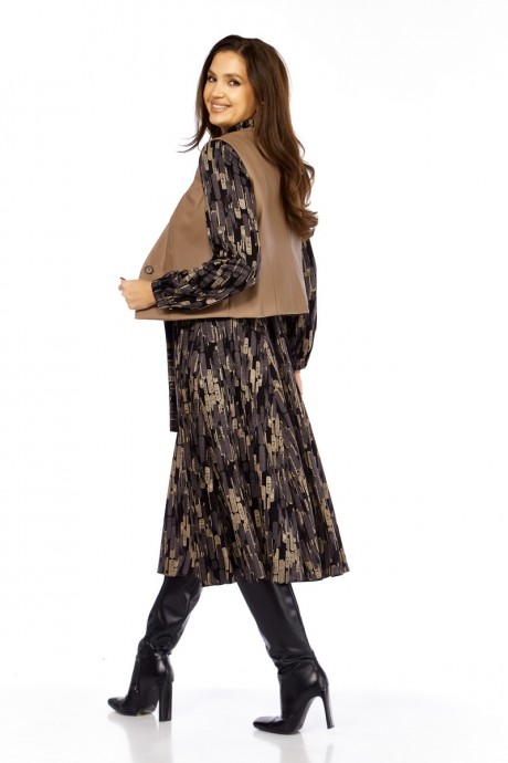 Костюм Милора Стиль 1380/1 черный, капучино размер 46-50 #3