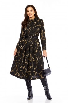 Платье Милора Стиль 1164 /1 черный с разводами
