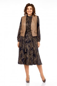 Костюм Милора Стиль 1380/1 черный, капучино (соты)