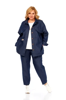 Брючный костюм Милора Стиль 1342 тройка темно-синий