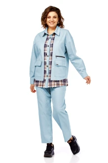 Брючный костюм Милора Стиль 1440 двойка светло-бирюзовый