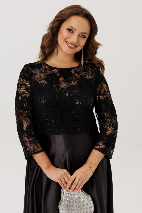 Вечернее платье Мублиз плюс 301 черный размер 48-58 #7