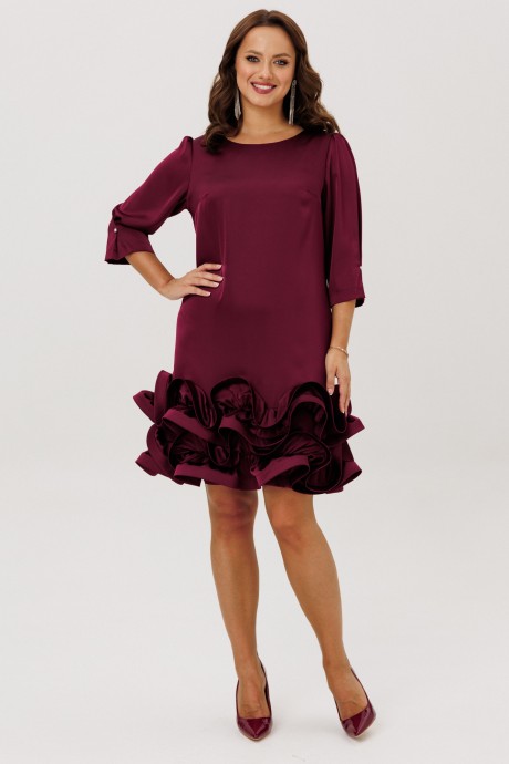 Вечернее платье Мублиз плюс 291 бордовый размер 44-54 #6