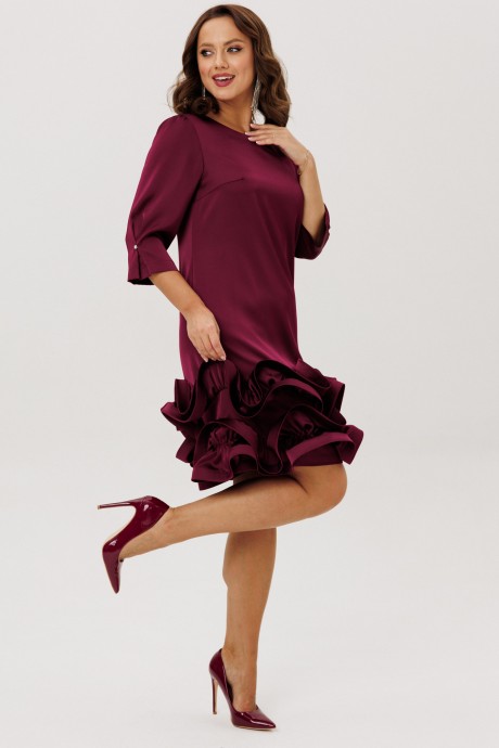 Вечернее платье Мублиз плюс 291 бордовый размер 44-54 #7