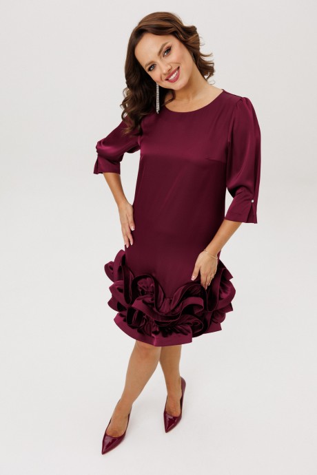 Вечернее платье Мублиз плюс 291 бордовый размер 44-54 #9