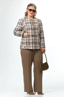 Брючный костюм OVERYOU 242 бежево-ореховый