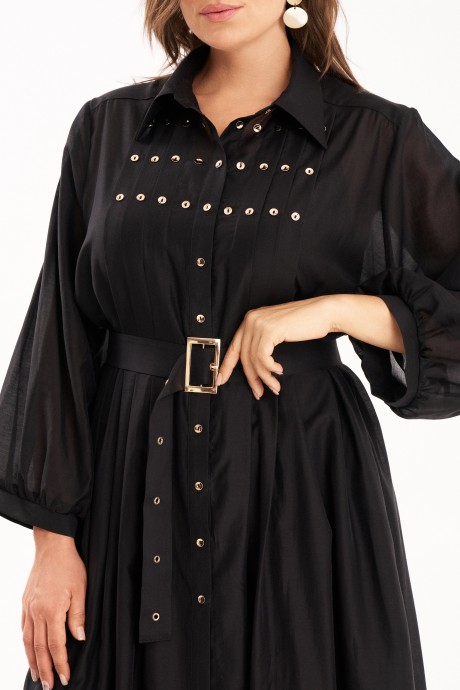 Платье KaVari plus size 1121 черный размер 46-56 #6