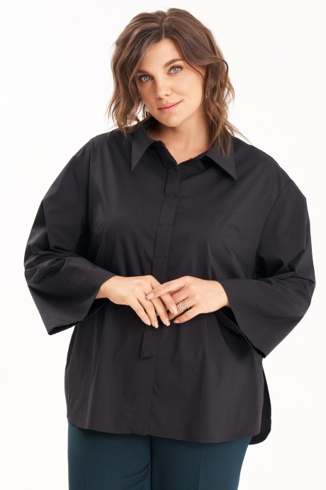 Рубашка KaVari plus size 4021 .2 черный размер 48-58 #1