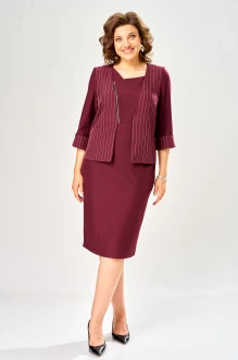 Платье KaVari plus size 1158 .1 бордовое