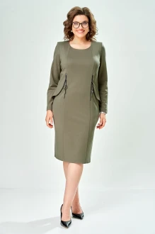 Платье KaVari plus size 1160 .2 темно зеленое