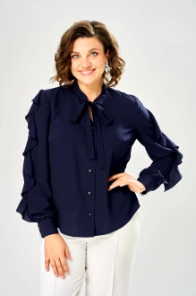 Блузка KaVari plus size 4034 .1 синяя