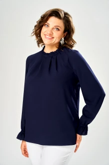 Блузка KaVari plus size 4035 .1 темно-синяя