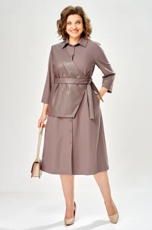 Костюм KaVari plus size 8068 двойка бежевый