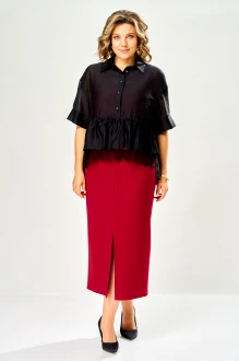 Костюм KaVari plus size 8062 .5 черно-красный
