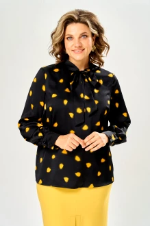 Блузка KaVari plus size 4036 черная, горчица
