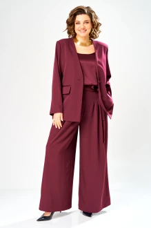 Брючный костюм Diamant 2149 тройка бордовый
