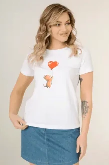 Футболка Dea Mia 5609 рис.0034 белая