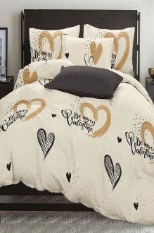 Постельное бельё СонМаркет Бязь 2-х спальный Be my Valentine beige #1